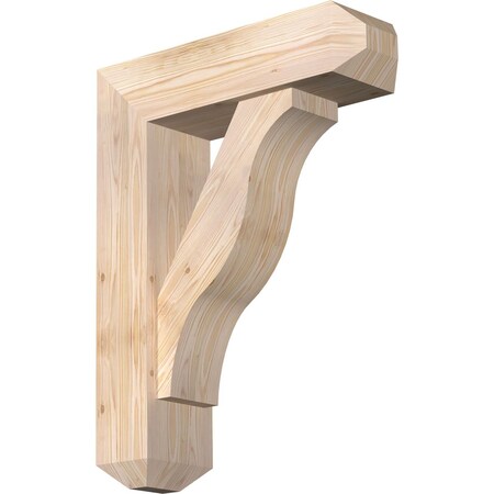 Ekena Millwork Funston Craftsman Smooth Bracket w/ Offset Brace, Douglas Fir, 7 1/2"W x 26"D x 34"H BKT0806X26X34FST04SDF